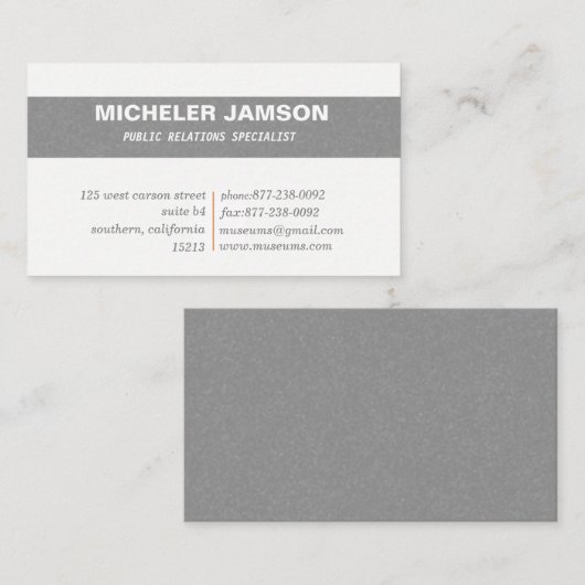 Cartes de visite de relation publique (Devant / Derrière)