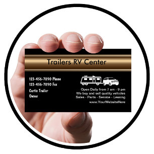Cartes de visite de remorque RV