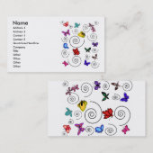 Cartes de visite de remous de papillons (Devant / Derrière)