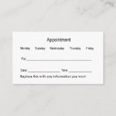 Cartes de visite de rendez-vous à l'hôpital animal (Dos)