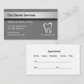 Cartes de visite de rendez-vous au bureau dentaire (Devant / Derrière)