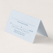 Cartes de visite de rendez-vous chez les dentistes (Dos)