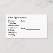 Cartes de visite de rendez-vous de beauté des chev (Dos)