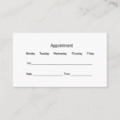 Cartes de visite de rendez-vous de bureau Médicale (Dos)