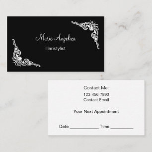 Cartes de visite de rendez-vous de coiffeur chic N