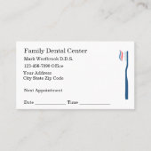 Cartes de visite de rendez-vous de pratique dentai (Devant)