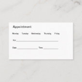 Cartes de visite de rendez-vous d'instructeur de g (Dos)