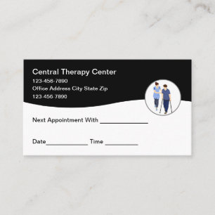 Cartes de visite de rendez-vous en thérapie physiq