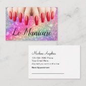 Cartes de visite de rendez-vous Manicure Nail Tech (Devant / Derrière)