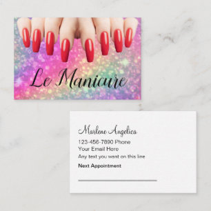 Cartes de visite de rendez-vous Manicure Nail Tech