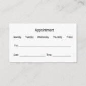 Cartes de visite de rendez-vous Médicale classique (Dos)