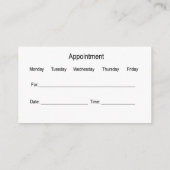 Cartes de visite de rendez-vous Médicales au cabin (Dos)