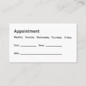 Cartes de visite de rendez-vous Médicales au cabin (Dos)