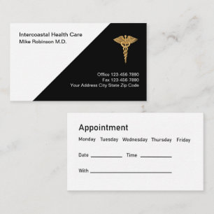 Cartes de visite de rendez-vous médicaux de luxe D
