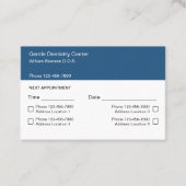 Cartes de visite de rendez-vous pour dentiste à pl (Devant)