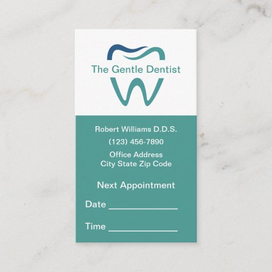 Cartes de visite de rendez-vous pour dentistes de  (Devant)