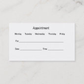 Cartes de visite de rendez-vous pour le bureau des (Dos)