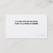 Cartes de visite de réparation automatique (Dos)