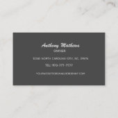 Cartes de visite de réparation d'asphalte (Dos)