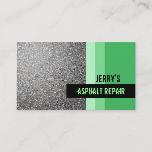 Cartes de visite de réparation d'asphalte (Devant)