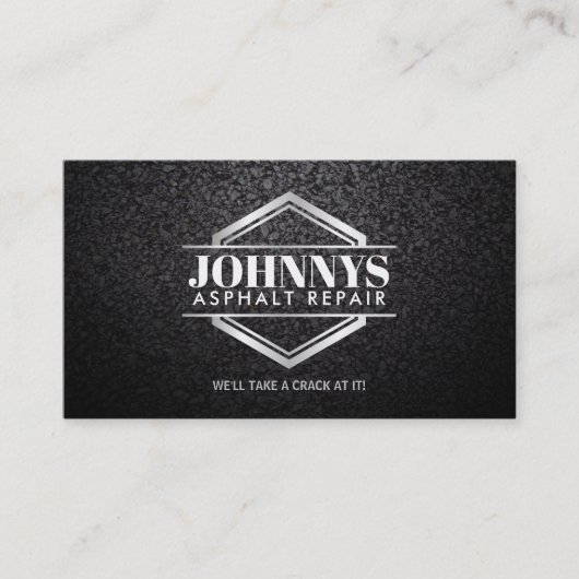 Cartes de visite de réparation d'asphalte personna (Devant)