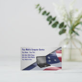 Cartes de visite de réparation d'ordinateur portab (Debout devant)