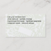 Cartes de visite de réparation d'ordinateurs (Dos)