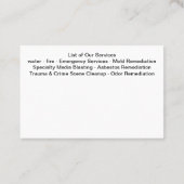 Cartes de visite de réparation d'urgence (Dos)