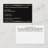 Cartes de visite de réparation d'urgence (Devant / Derrière)