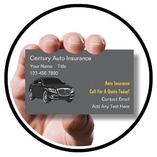 Cartes de visite de représentant en assurance auto