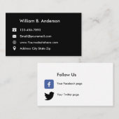 Cartes de visite de réseautage professionnel (Devant / Derrière)