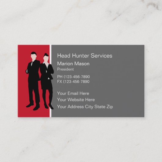 Cartes de visite de ressources humaines (Devant)