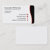 Cartes de visite de ressources humaines (Devant / Derrière)