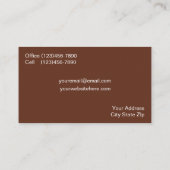 Cartes de visite de restauration (Dos)