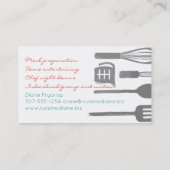 cartes de visite de restauration de chef (Dos)