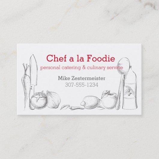 cartes de visite de restauration de chef de (Devant)