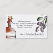 cartes de visite de restauration de chef de (Dos)