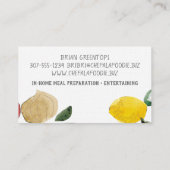 cartes de visite de restauration de chef de (Dos)