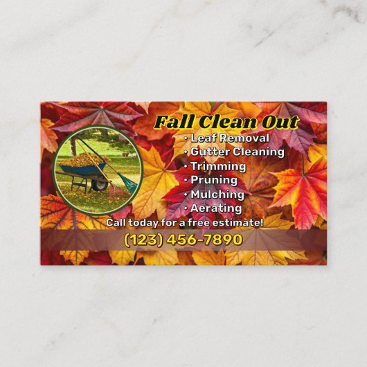 Cartes de visite de retrait de feuille (Devant)