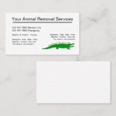 Cartes de visite de retrait de la faune (Devant / Derrière)