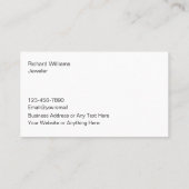 Cartes de visite de revendeurs de bijoux classique (Dos)