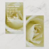 Cartes de visite de rose blanc (Devant / Derrière)