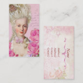 Cartes de visite de rose rose de Marie Antoinette (Devant / Derrière)