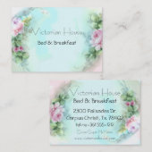 Cartes de visite de Roses roses victoriennes (Devant / Derrière)