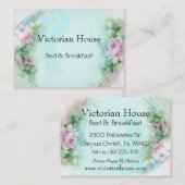 Cartes de visite de Roses roses victoriennes (Devant / Derrière)