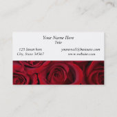 Cartes de visite de roses rouges (Dos)