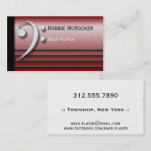 Cartes de visite de rouge de clef basse et de (Devant / Derrière)