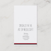 Cartes de visite de rouge de couture de tricot (Dos)