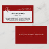 Cartes de visite de rouge de mandataire (Devant / Derrière)