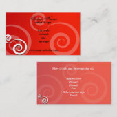 Cartes de visite de rouge de salon et de spa (Devant / Derrière)